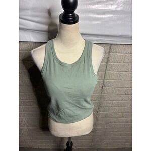 Athletic Works Ribbed Tank Top Sage Green Racerback Built-in Bra Size L